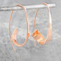 Ribbon Hoop Rose/Gold Plated Silver Earrings, thumbnail 1 of 5