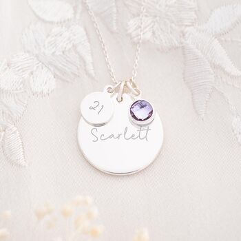 Personalised 21st Birthday Disc Name Necklace, 2 of 12