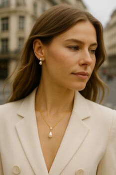 Double Pearl Stud Earrings, 5 of 6