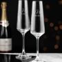 Personalised Couples' Flute Set Champagne Glasses, thumbnail 4 of 5