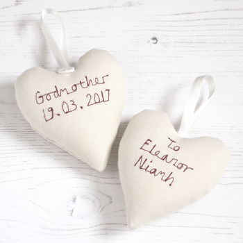 Personalised Hanging Heart Christening Gift, 6 of 12