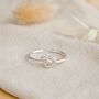 Sterling Silver Adjustable Heart Knot Ring, thumbnail 2 of 8