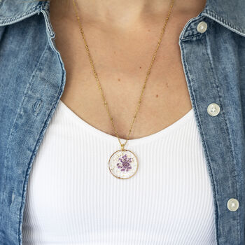 Purple Pressed Flower Necklace, 2 of 6