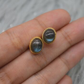 Labradorite Sterling Silver Stud Earrings, 9 of 9