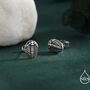 Oxidised Trilobite Fossil Stud Earrings In Sterling Silver, thumbnail 1 of 11