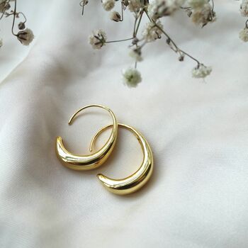 Gold Medium Open Hoop With Free Personalisation, 6 of 9