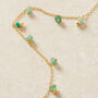 Emerald Beaded Silver Gold Plated Short Chain Necklace, thumbnail 4 of 9