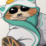Cute Meerkat Bath Towel, Funny Toilet Art, thumbnail 4 of 9