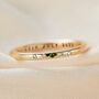 9ct Gold Emerald And Diamond Personalised Wedding Ring, thumbnail 2 of 8