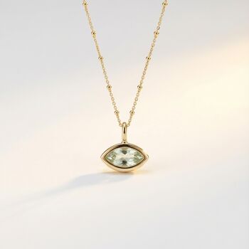 Siren’s Teardrop Green Quartz Necklace Gold Or Silver, 4 of 4