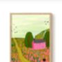 Pink Cottage Cat Art Print, thumbnail 2 of 3