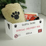 Personalised 'Santa Paws' White Wooden Christmas Eve Box, thumbnail 1 of 3