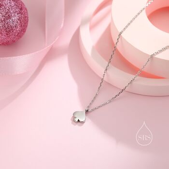 Sterling Silver Tiny Spade Pendant Necklace, 2 of 12