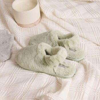 Luxury Faux Fur Memory Foam Slingback Slippers, 2 of 11