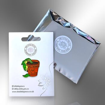 Plant Killer Dying Potted Plant Enamel Lapel Pin Badge, Humourous Birthday, Christmas, Friendship Gift For Women, 5 of 8