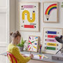 Rainbow Pencil Children's Art Print, thumbnail 3 of 4