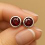 Sterling Silver July Ruby Birthstone Stud Earrings, thumbnail 1 of 5