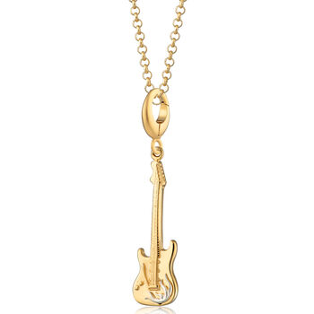 Electric Guitar Charm Necklace, Sterling Silver Or Gold Plated, 5 of 10