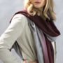 Personalised Colour Fade Mulberry To Grey Sateen Scarf, thumbnail 1 of 3
