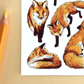 Foxes Wildlife Watercolour Postcard, 4 of 8
