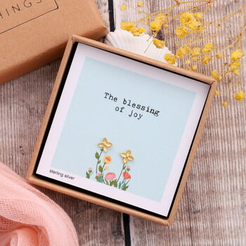 Blessing Of Joy Flower Earrings In Gift Box, 3 of 9