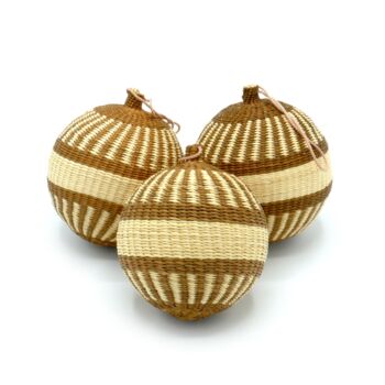 Brown And Natural Christmas Baubles Pack Of Three, 2 of 8