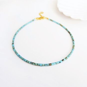 Turquoise Beaded Anklet, 3 of 4