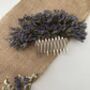 Dried Purple Limonium Flower Hair Comb, thumbnail 3 of 4