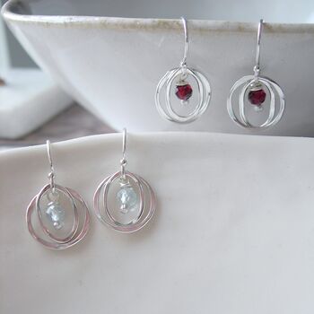 Birthstone Swirl Earrings, 5 of 10