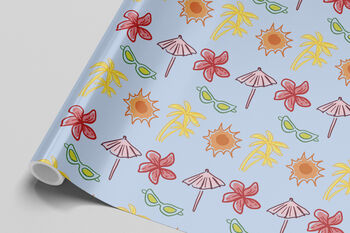 Blue Postcard Pattern Gift Wrap, 4 of 8