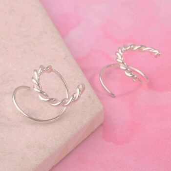 Illusion Double Hoop Rope Spiral Earrings, 2 of 4