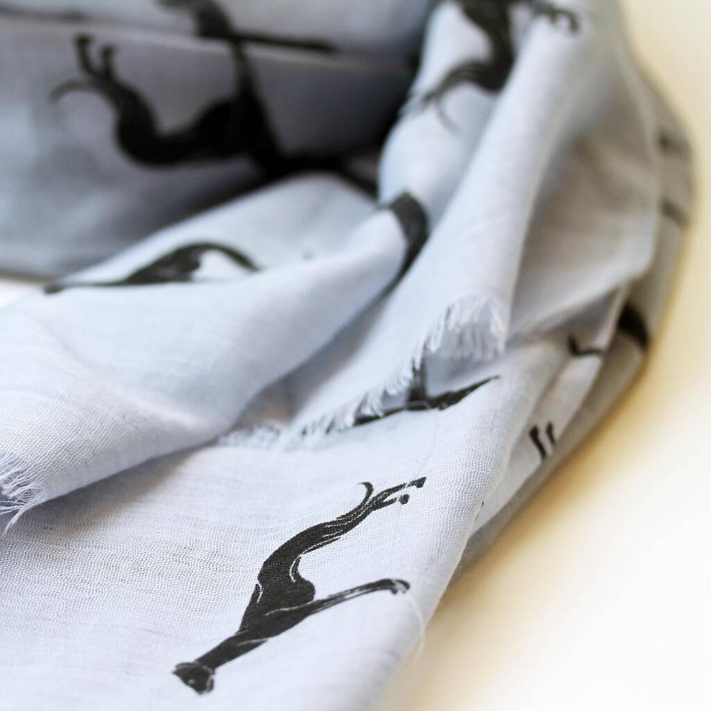 Personalised Greyhound Print Scarf For Dog Lovers By Hem Studios
