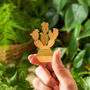 Cactus Tiny Plant Brass Ornament, thumbnail 1 of 3