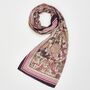 Deco Blooms Candy Stripe Border Midweight Scarf, thumbnail 1 of 4