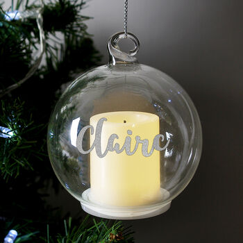Personalised Bauble With Candle For Christmas, 3 of 3