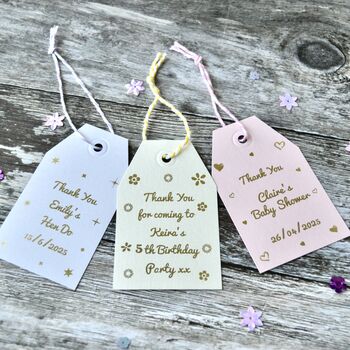 Personalised Party Gold Foil Gift Tag, 5 of 7