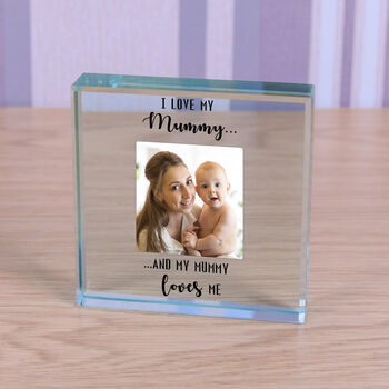 Personalised I Love My Mummy Glass Token For Mum, 2 of 4