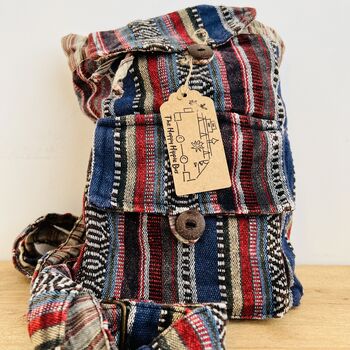 Handmade Bohemian Mini Stripe Backpack, 7 of 10