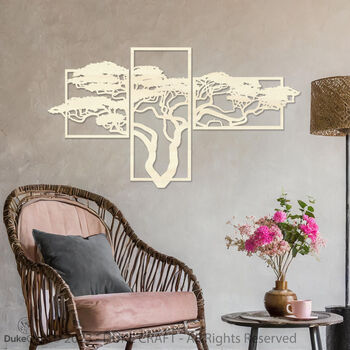 Minimalist Forest Scene Plywood Wall Artwork, 6 of 7