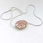 Large Embossed Oval Silver Copper Brass Necklace, thumbnail 3 of 7