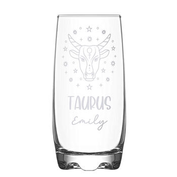 Personalised Engraved Star Sign Hi Ball Glass, 12 of 12