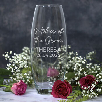 Personalised Bullet Glass Flower Vase – Wedding Bridesmaid Gift, 6 of 6
