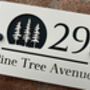 Personalised Pine Tree Design House Acrylic Number Sign, thumbnail 2 of 4