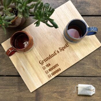 Personalised Wooden Sofa Tray For Dad, 3 of 5