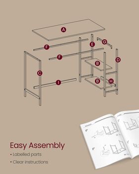 Computer Desk With Shelves Left Or Right Steel Frame, 7 of 10