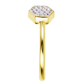 Evoke Gold Plated Crystal Enamel Open Ring, 4 of 6