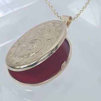 Handmade 9ct Gold Locket With Hand Engraving, 7 of 12