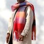 Multi Colour Large Check Heavyweight Scarf, thumbnail 1 of 5