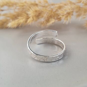 Silver Bark Band Wrap Ring, 6 of 10