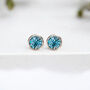 Sterling Silver March Aquamarine Birthstone Stud Earrings, thumbnail 3 of 9